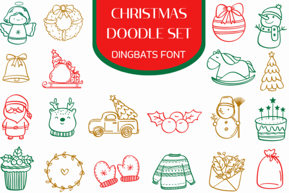 Christmas Doodle Set: Festive Font for Business
