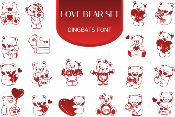 Love Bear Set Font for Editorial Design