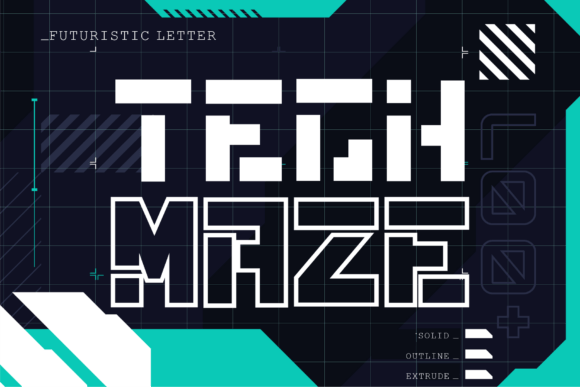 Techmaze: A Futuristic Font for Creative Makers